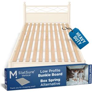 Meliusly SlatSure Queen Size Bunkie Board Heavy Duty Vertical Bed Slats & Foldable Wooden Support Board for Sagging Mattress or Platform Bed Frame, Box Spring Alternative and Replacement