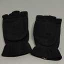 Winter Convertible Gloves Flip Top Mittens Warm Polar Fleece for Winter Running Texting Photographing for Men Women (Large, Black)