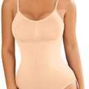AegisChic Shapewear Tummy Control for Women Seamless Bodysuit with Adjustable Straps Body Shaper Suits, M/L