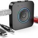 Bluetooth Transmitter Receiver, LAICOMEIN V5.0 2 in 1 Wireless Adapter, Portable Wireless Transmitter for TV, PC, AIrplirplane, Bluetooth Receiver for Speakers, Car and Home Stereo