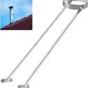 Adjustable Extended Chimney Support Kit, 614 Inch Stove Pipe Roof Support, Heavy-Duty Roof Mount Bracket, Provide Stability Against Wind and Snow