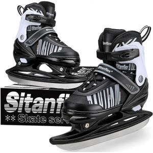 Adjustable Ice Skates for Kids Girls Boys, Kids Ice Hockey Skates for Beginners Ages 4-12, Toddler Ice Skating Shoes with Safety Ankle Support and Soft Padding for Outdoor & Ice Rink (Small - Little Kid(10C-13C US))