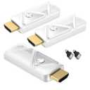Wireless HDMI Transmitter and 2 Receivers 382FT/100M, 2.4G+5G, Plug & Play, Wireless HDMI Supports 4K Decode & 1080P Full HD Output, Streams from STB, PC, DVD, CCTV to TV, Monitor, Projector (White)