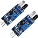 Kiro&Seeu 2pcs IR Infrared Obstacle Avoidance Sensor IR Transmitting and Receiving Tube Photoelectric Switch 3-pin Compatible with Ar-duino Smart Car Robot
