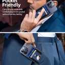 For Magsafe Wallet Stand with Airtag Holder, Strongest Magnetic Phone Wallet for iPhone 17/16/15/14/13/12 Series, ID Window, 4 Card Slots, 10 Cards Holder, Vegan Leather, RFID Blocking, Navy Blue