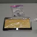 Mirror Polished Heavy Duty Stainless Steel License Plate Frame with Chrome Screw Caps, 2 Holes Rust-Proof Chrome-Like Finish Stainless Steel License Plate Frames 2 Pack