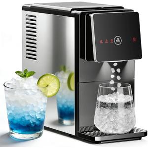 Antarctic Star Countertop Nugget Ice Maker, Self-Cleaning Portable Ice Machine, 33 lb/24H, 1.8L Water Tank, 1.5 lb Ice Storage, Touch Screen & Auto Ice Drop, for Home/Office/Kitchen