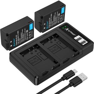 Artman EN-EL25 EN-EL25A Battery 1600mAh 2-Pack and USB-C LCD Dual Charger Compatible with Nikon Z50II, Z50, Z30, ZFC Camera 4241 Battery, MH-32 Charger