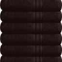 BOUTIQUO Ultra Soft Cotton 6 -Piece Hand Towel Set 16x24 Inch, Ideal for use in Bathroom, Kitchen, Gym, Spa & General Cleaning, Compact & Lightweight Multi Purpose Hand Towels - Chocolate Brown