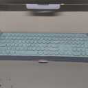 Wireless Keyboard and Mouse Combo, 110 Round Quiet Keys, Adjustable Optical Mouse, Share 1xUSB Receiver, Power Switch, for Windows Mac(Blue)