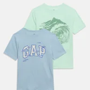 GAP Boys' Short Sleeve Graphic Tee 2-Pack (XS)