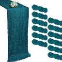 12 Pack Teal Cheesecloth Table Runner 10FT Boho Cheese Cloths Gauze Fabric Table Runners 120 Inch Rustic Sheer for Summer Wedding Birthday Party Baby Shower Holiday Decorations