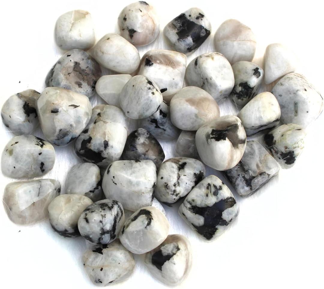 Jet Rainbow Moonstone Tumbled Stone 100 Grams Approx. 0.75" to 1"inch Attractive Genuine