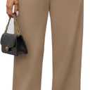 BTFBM Women's Pants 2025 Fall Elastic High Waisted Trousers Stretchy Comfy Lounge Palazzo Pant Wide Leg Sweatpants (X-Large, Khaki)