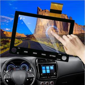 Fit Mitsubishi Outlander and Sport 8" Touch Screen with 2 Knobs - Touch Screen Glass Digitizer Radio Replacement Compatible with 2019 2020 2021 2022 Replaced OEM# 8740A040 8740A076 8740A103