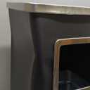 BEAMNOVA Trash Can Indoor Outdoor Black Stainless Steel Commercial Garbage Can Industrial Garbage Enclosure Inside Cabinet with Lid Waste Container, Black, 31 * 25 * 61 cm / 12.2 * 9.8 * 24 in