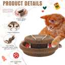 Soulchen 2 Pcs Magic Organ Cat Scratching Board, Combinable Cats Toy for Adult Pets, Interactive Cardboard Kitten Scratcher with Bell Ball, Durable Foldable Accordion Scratch Pad (Cat Paw)