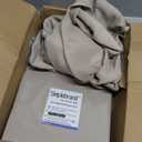 Simplebrand Ava Stone Short 36 Inches Blackout Curtain 2 Panels Set, Half Window Rod Pocket Privacy Curtain Tiers for Kitchen, Curtains Blackout for Bathroom Shades, W40 x L36 Inch, Stone