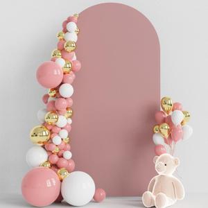 Wokceer 6.6FT Wedding Arch Cover Spandex Fitted Wedding Arch Stand Covers Round Top Chiara Arch Backdrop Cover for Birthday Party Ceremony Banquet Decoration Light Dusty Rose