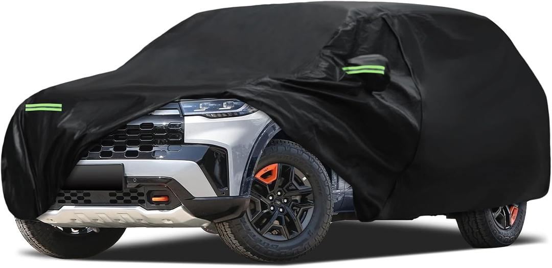 Car Cover Custom Fit for Ford Explorer 1995-2025, Migaven Waterproof Full Exterior Cover Sun Rain Protection with Door Zipper and Cotton Lining (Black)