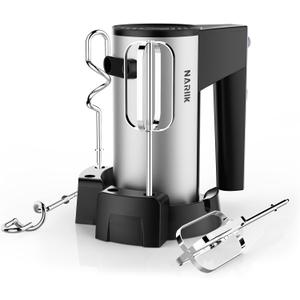 Electric Hand Mixer, Kitchen Handheld Mixer, Turbo Boost/Self-Control Speed + 5 Speed + Eject Button + Stainless Steel Hand Beaters*2 & Dough Hooks*2, Kitchen Mixer for Cream/Cookies/Dough