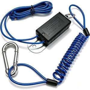 Upgraded Trailer Breakaway Switch, 12V Trailer Breakaway Kit with 4 ft Stainless Thick Steel Coiled Cable, Large Hook, Heavy-Duty Trailer Brake Away Kit, Easy Install for RVs, Boat Trailers and More