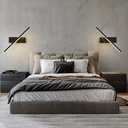 Aluminum and Iron led Wall lamp - Black Shower Light with 330-degree Rotation, Eye-Friendly Reading or Bedside lamp, 11.8" Vanity Lights for Mirror, 2 Pack