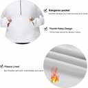 THE GYM PEOPLE Womens' Half Zip Pullover Fleece Stand Collar Crop Sweatshirt with Pockets Thumb Hole (White, S)