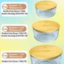 TERESRY Replacement Wooden Lids for Pyrex, Anchor Hocking Glass Containers, Bamboo Lids for Pyrex Glass Bowls, Bowl Covers with Leakproof Silicone Gasket 1CUP*2+2CUP*3+4CUP*2+7CUP*2