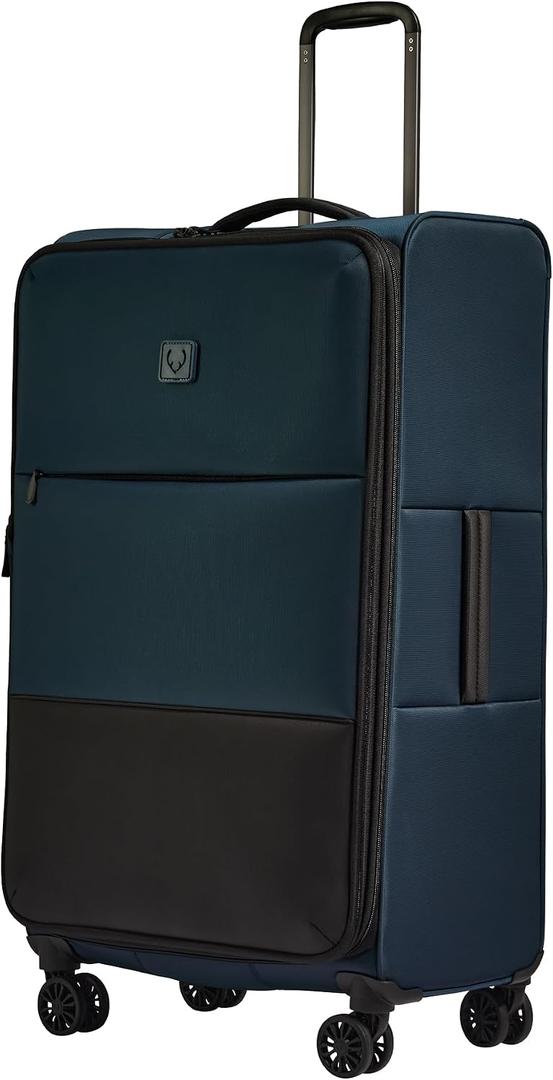 ANTLER - Soft Stripe Large Luggage - 31" Softside Suitcase, Durable, Lightweight & Expandable, 4 Spinner Wheels - Adjustable Handle, TSA Lock, Indigo Blue