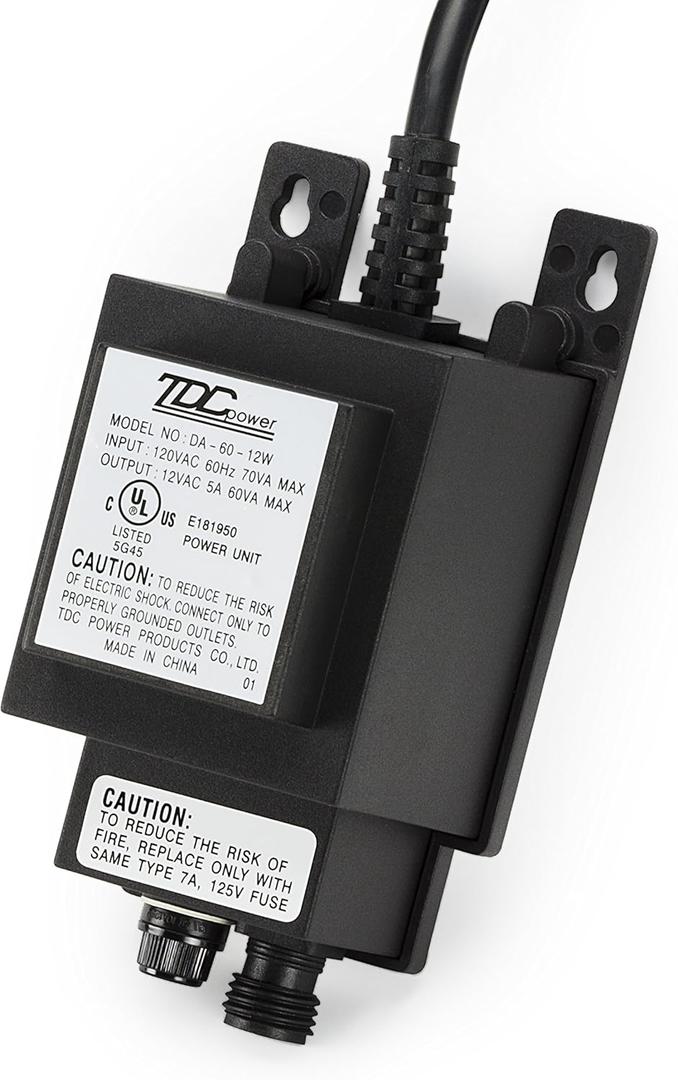 Aquascape 98486 Garden, Pond, and Fountain 60-Watt 12V Quick-Connect Transformer, Black