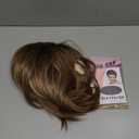 RENERSHOW Brown Short Wigs for White Women 12inch Layered Brown mix Blonde Mid-length Pixie Bob Wig with Bangs Straight Heat Synthetic Natural Daily Party Average Size Wig