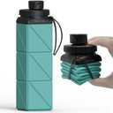 BEAUTAIL Collapsible Water Bottles, Silicone Foldable Water Bottle 610ml, BPA-Free Portable Reusable Leakproof Bottle for Gym Travel Camping Hiking Sports Outdoor, 1 Pack (Blue)