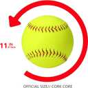 Yellow Sports Fastpitch Softballs, 11" Practice Softball Balls, Unmarked & Leather Covered Training Ball for Games, Practice and Training