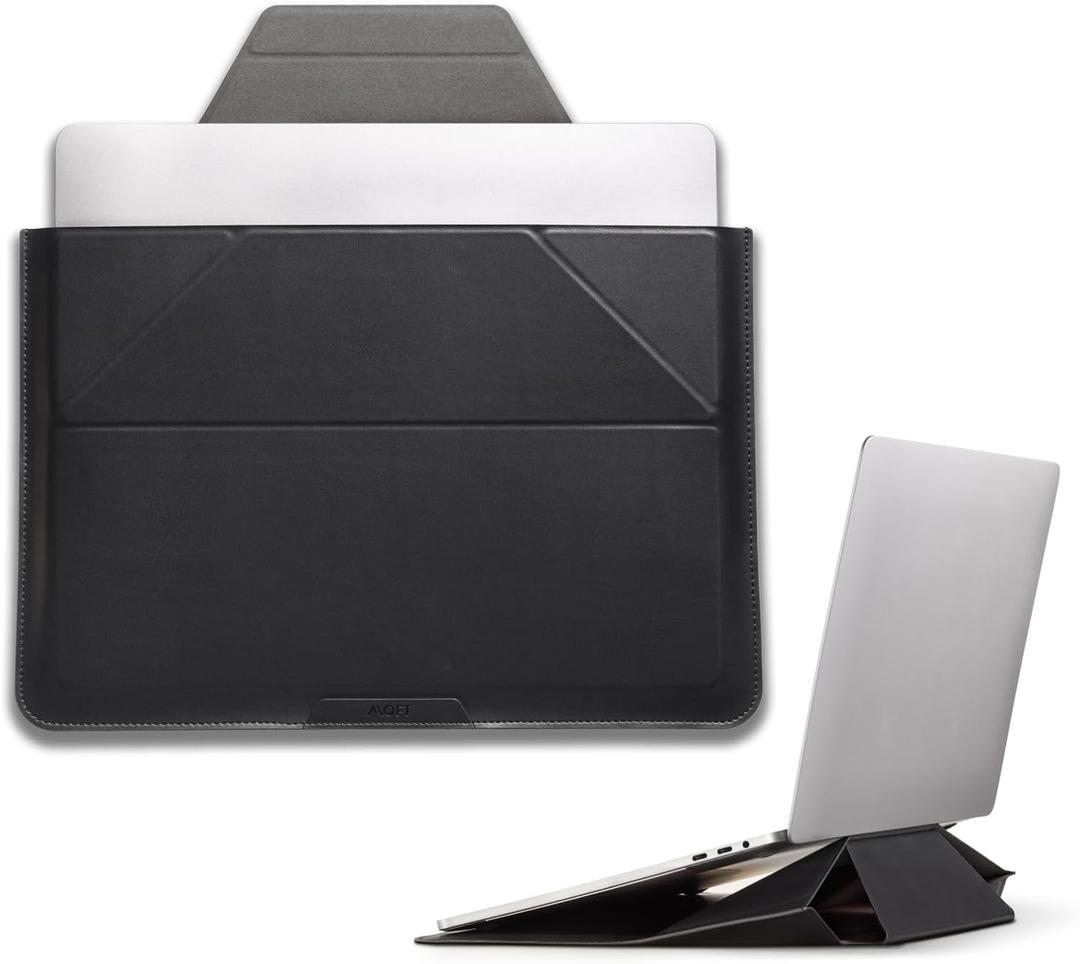 MOFT Laptop Carry Sleeve, 2-in-1 Laptop Bag & Stand for 13" MacBook Air/Pro & Dell/HP/Lenovo/Asus, Stylish Slim Computer Sleeve Bag with Expandable Storage for Computer Accessories, Night Black