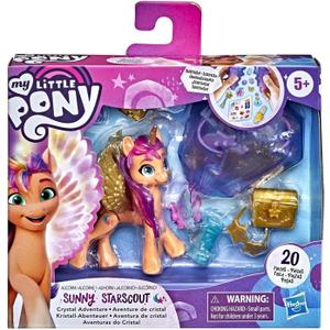 My Little Pony: A New Generation Movie Crystal Adventure Alicorn Sunny Starscout - 3-Inch Alicorn-Style Toy, Surprise Accessories, Bracelet