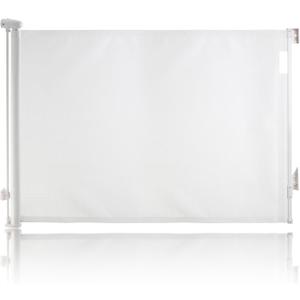 Dreambaby Retractable Safety Stair Gates for Baby, Dog Gate, Extra Wide Mesh Retractable Baby Gate fits up to 140cm, Tall 90cm, 2x EZY-Check Lock Indicators, Hardware Mount. Complies to EN1930, White