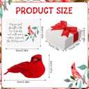 6 Sets Lucky Red Cardinal Bid with Card and Gift Box - Small Good Luck Charms Ornament Christmas Cardinals Decor, Memorial Sympathy Gifts for Women Men