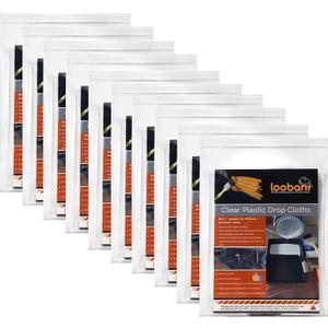 10 Piece Painter Plastic Drop Cloths Sheet,Waterproof Anti-dust Cover,9x12 Feet Disposable Tarp for Painting for Couch/Furniture Cover (Transparent)
