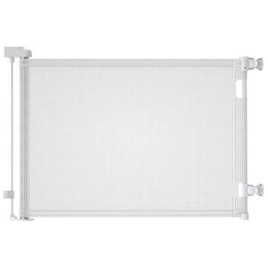 Retractable Baby Gates, Mesh Dog Gate for Doorways, 33.6" Tall, Expands to 55" Wide,Pet Safety Essential Fit for Baseboards, Wide Toddlers Gates for Hallways, Indoor & Outdoor,White
