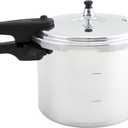 IMUSA 7 Quart Stovetop Aluminum Presure Cooker with safety valves for risk-free opening