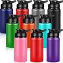 Mimorou 10 Pcs Reusable Aluminum Water Bottles Bulk Multicolor Outdoor Sports Water Bottles for Travel Gym Cycling Camping, Snap Lid (13.5oz)