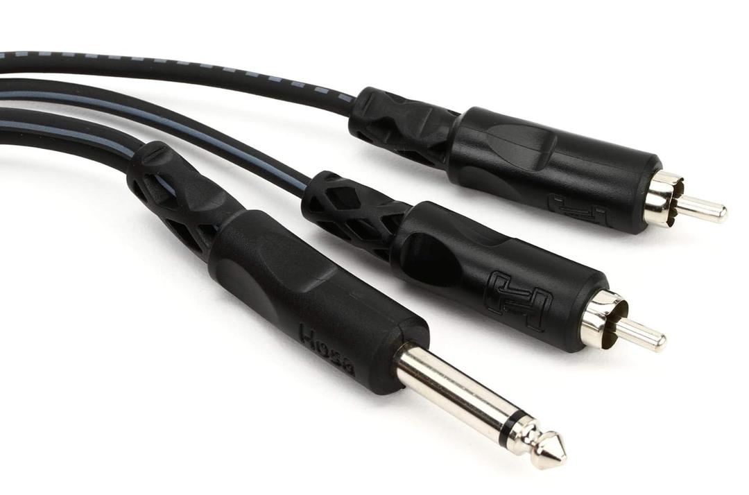 Hosa CYR-303 Y Cable 1/4 Inches TS to Dual RCA - 9 Feet