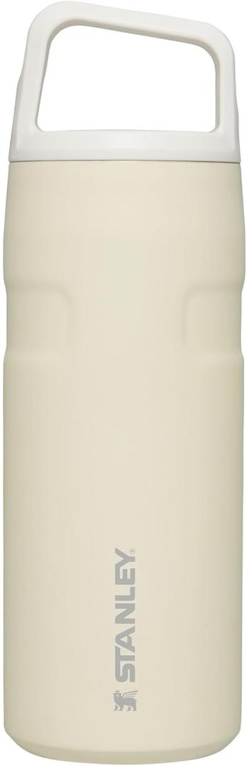 Stanley IceFlow Cap and Carry Water Bottle | Wide Mouth Twist Lid | Lightweight & Leakproof for Travel & Sports | Insulated Stainless Steel | BPA-Free (Cream Glimmer)