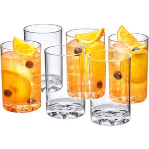 Amazing Abby - Liberty - 8-Ounce Plastic Tumblers (Set of 6), Drinking Glasses, Reusable Cups, BPA-Free, Shatter-Proof, Dishwasher-Safe (Made of Acrylic, NOT Glass)