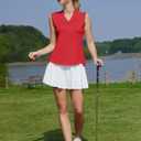 Womens Golf Shirt V Neck Sleeveless Polo Shirts Athletic Tennis Tank Tops Moisture Wicking Lightweight Sports Top (M)