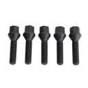 12x1.5mm Tuner Lug Bolts, KSP Conical Seat Extended 40mm Shank 17mm Hex for Aftermarket Wheels, 5PCS Black