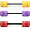 Soulchen 3 Pack Long Aquatic Exercise Dumbbells Pool Exercise Equipment Eva Foam Water Aerobics Equipment With High Density For Weight Loss Water Sport Fitness Tool(Purple, Yellow, Red,Large)