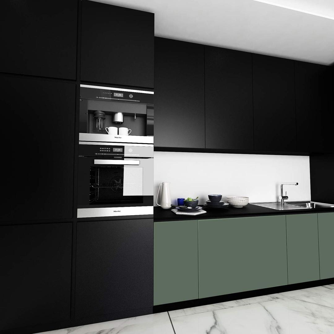 Livelynine 24 X 394 Contact Paper Peel and Stick for Cabinets Waterproof Counter Top Covers Kitchen Cabinet Wallpaper Stick on Black Vinyl Wrap Desk Cover Bathroom Wall Paper Roll Removable Adhesive