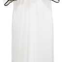 Men's Casual Long Kaftan Robe With Elbow Sleeves And Embroidered Neckline Lightweight, Large, Black and White